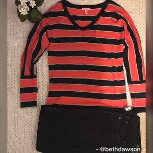 🆕Lilly Pulitzer Striped V-Neck Sweater Size M